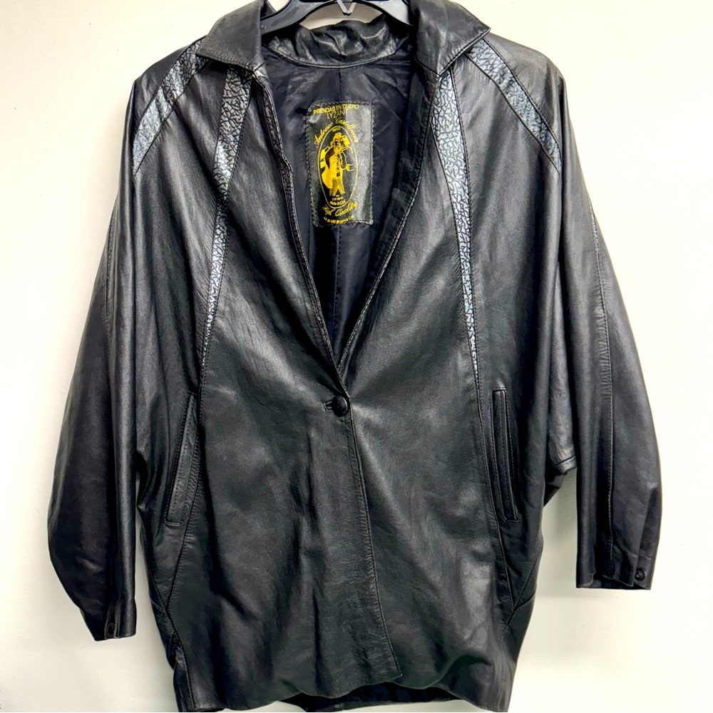 LYZANT Black Leather‎ jacket L - Picture 3 of 14